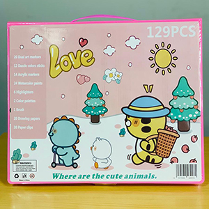 ANIMALS COLOR KIT 129 PCS WITH A COLORING BOO