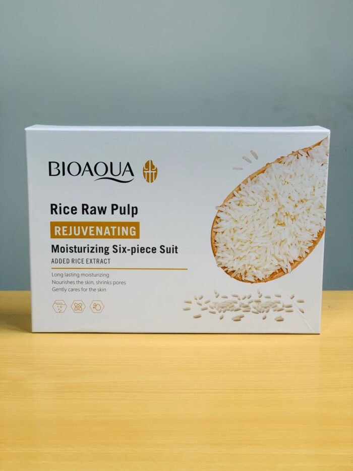 Set Bioaqua Rice Raw Pulp Skin Care 6 Piece